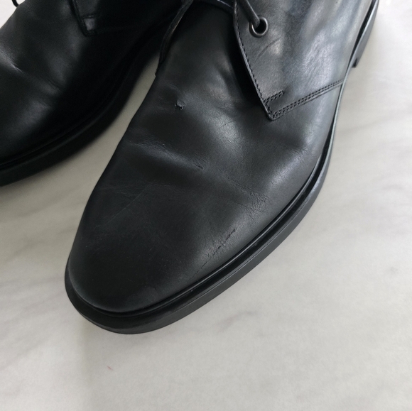 SALVATORE FERRAGAMO Ankle Boots 9D Mens Chukka Black Leather Laceup Luxury - Picture 6 of 16